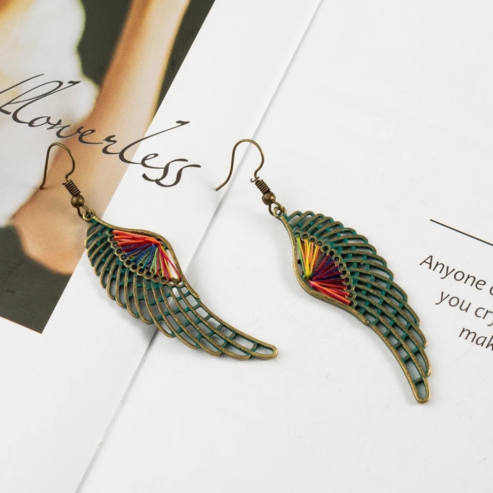 Colorful wing earrings